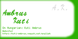 ambrus kuti business card